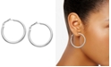Giani Bernini Medium Sterling Silver Tube Hoop Earrings, 1.5" 